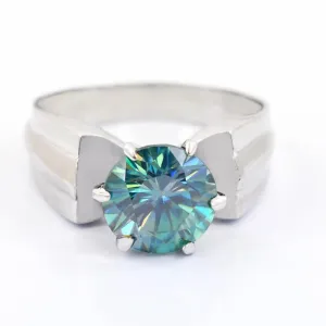 2.50 Ct AAA Certified Blue Diamond Solitaire Ring in Prong Setting, Latest Design & Great Shine