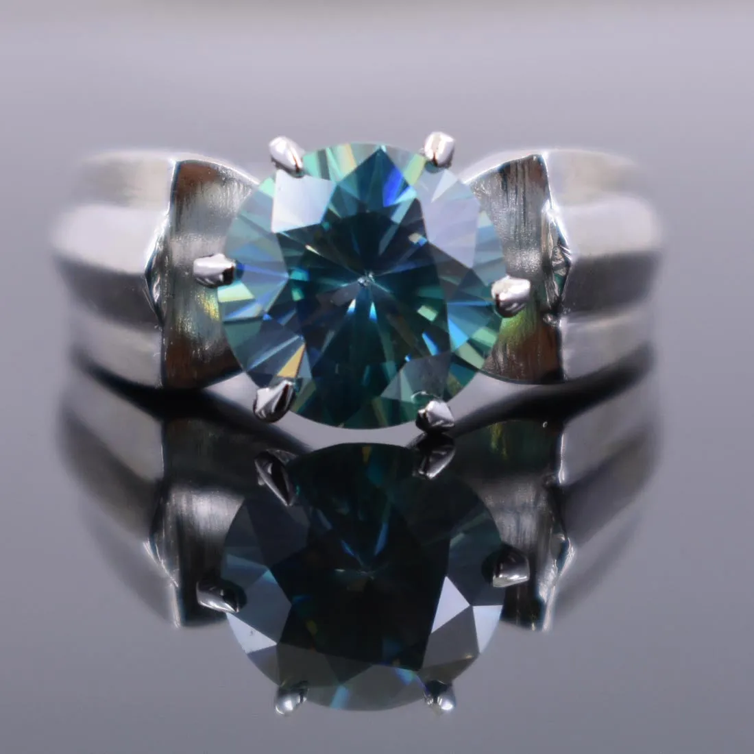 2.50 Ct AAA Certified Blue Diamond Solitaire Ring in Prong Setting, Latest Design & Great Shine