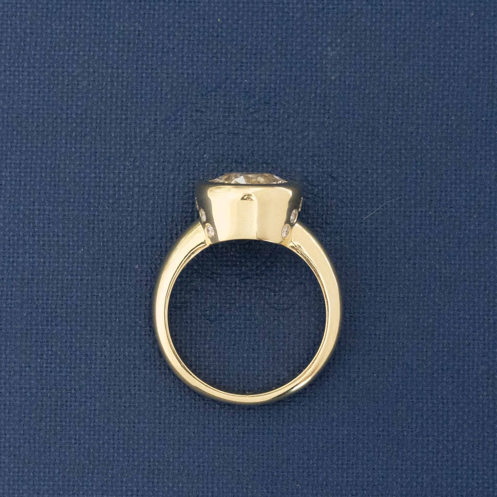 2.54ct Old European Cut Diamond Bezel Solitaire GIA
