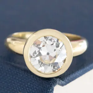 2.54ct Old European Cut Diamond Bezel Solitaire GIA