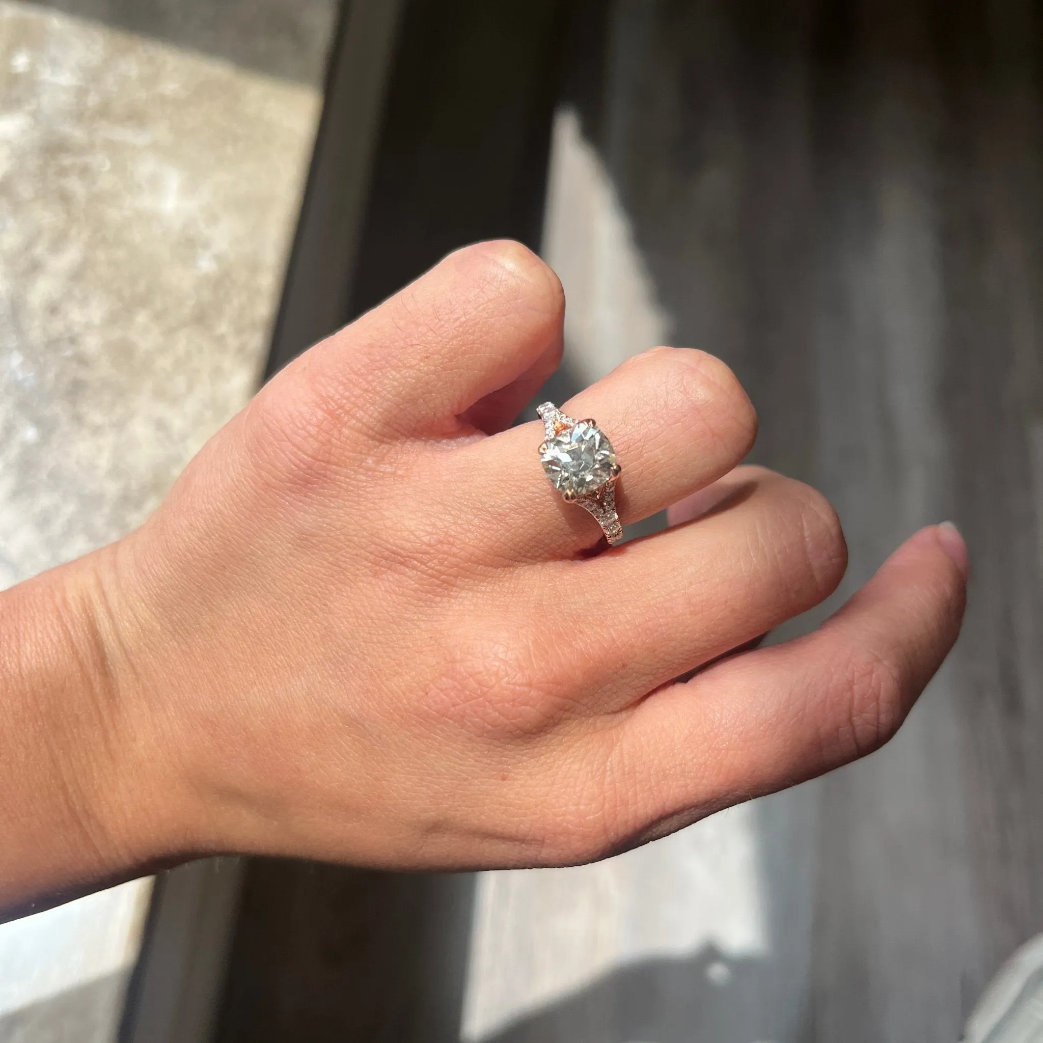 2.55ct Old Mine Cut Diamond Ring