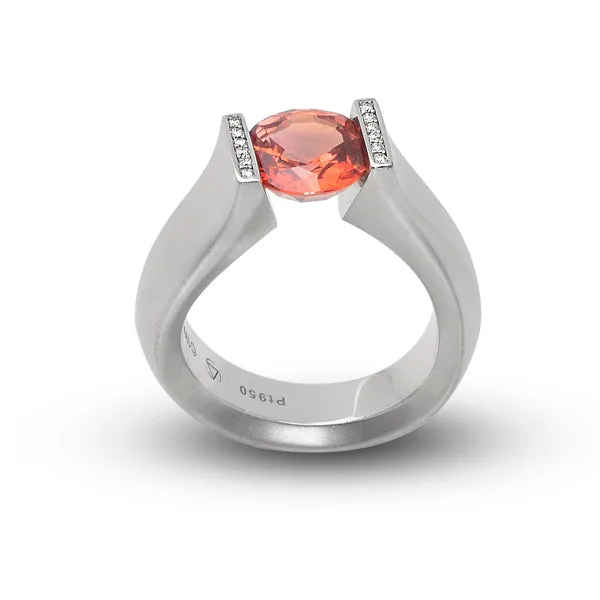 2.68 ct. Orange Sapphire set in Fancy Figure-8