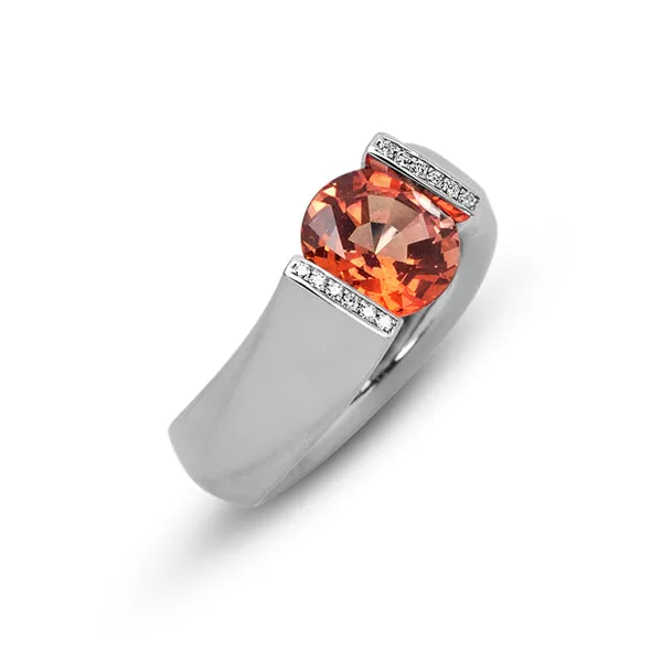 2.68 ct. Orange Sapphire set in Fancy Figure-8