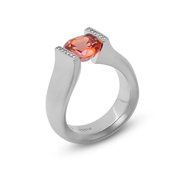 2.68 ct. Orange Sapphire set in Fancy Figure-8