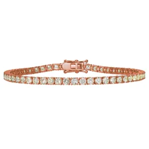 2.79 Carat Natural Diamond Tennis Bracelet 6.5'' G SI 14K Rose Gold