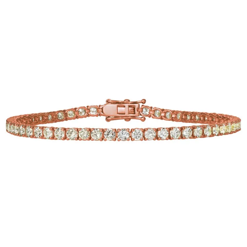 2.79 Carat Natural Diamond Tennis Bracelet 6.5'' G SI 14K Rose Gold