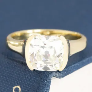 2.94ct Old Mine Cut Diamond Half-Bezel "Camden" Solitaire, GIA