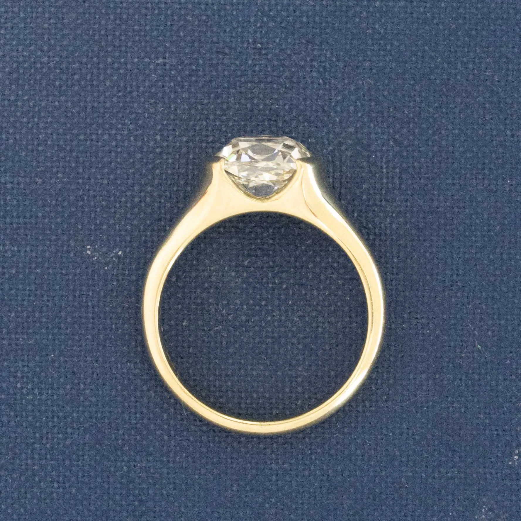 2.94ct Old Mine Cut Diamond Half-Bezel "Camden" Solitaire, GIA