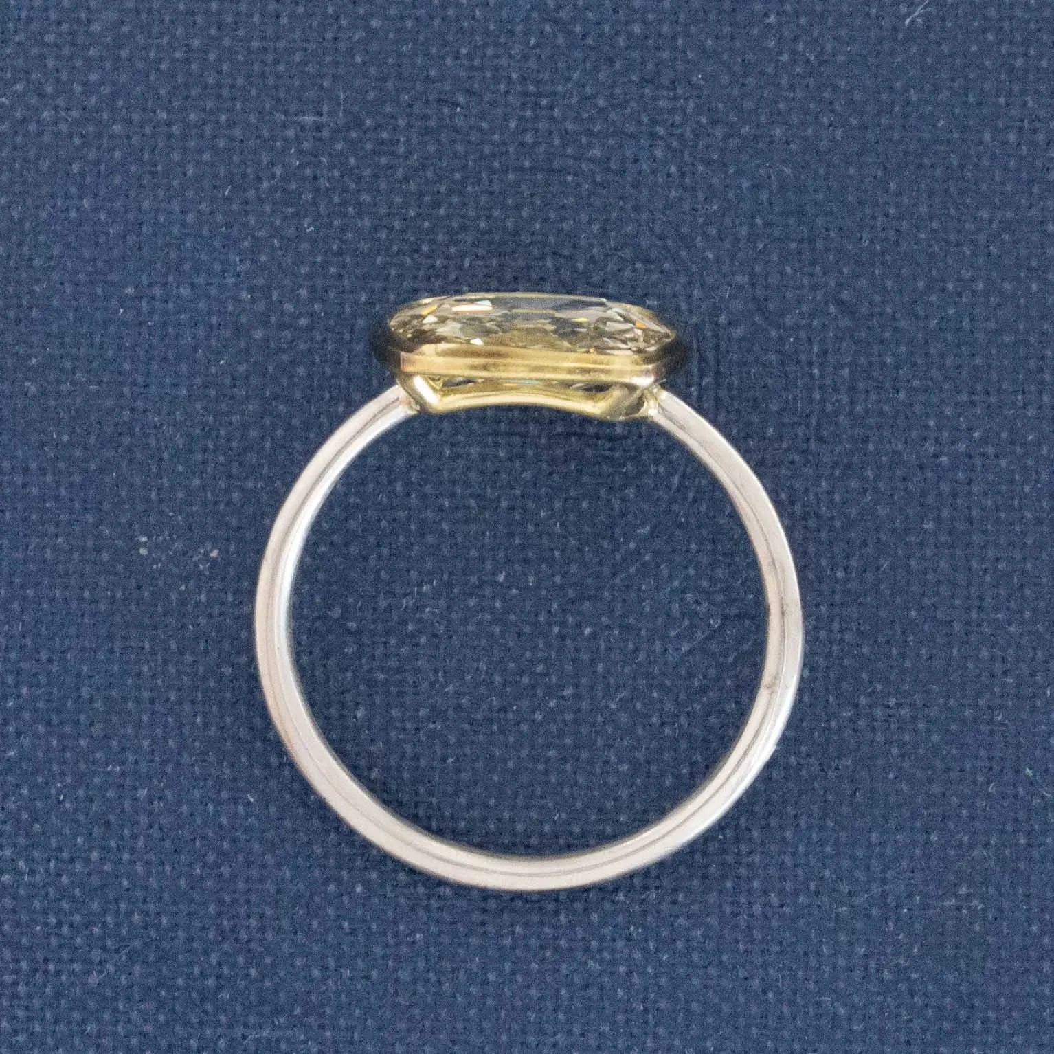 3.01ct Old Mine Cut Diamond Bezel Solitaire