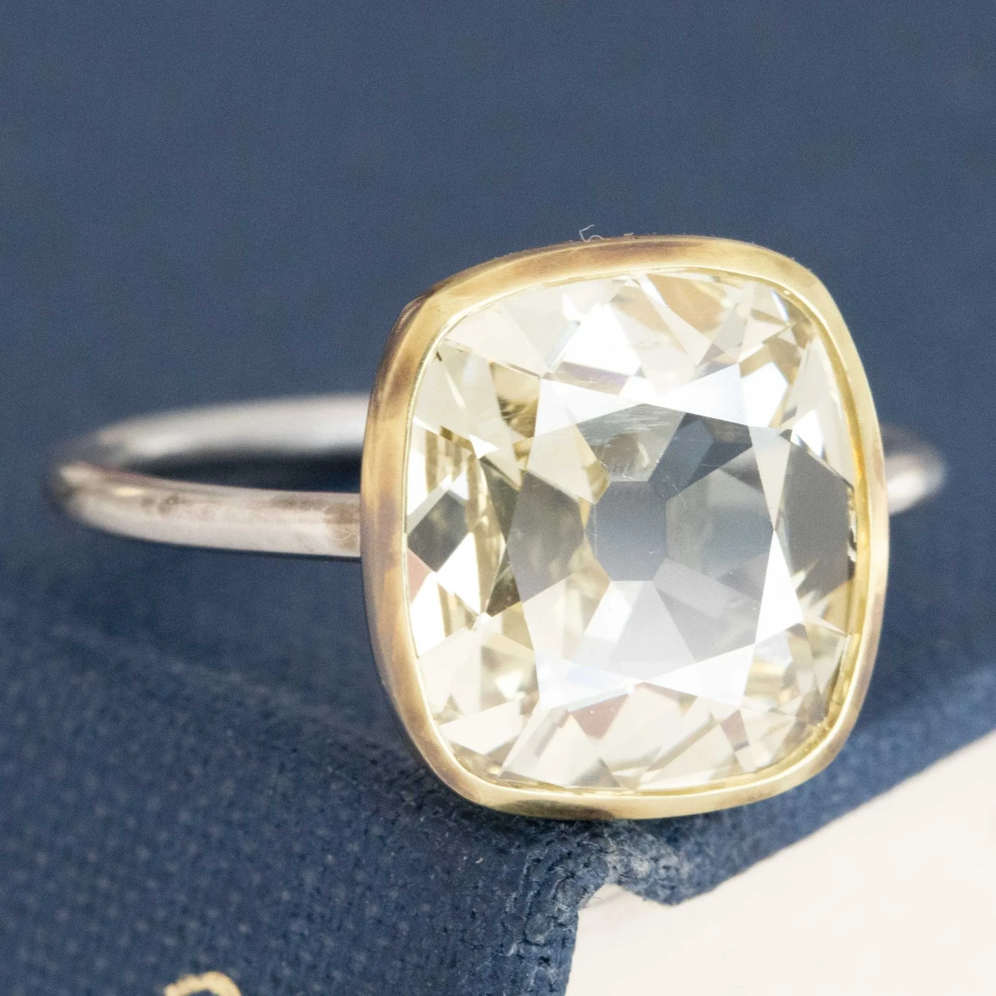 3.01ct Old Mine Cut Diamond Bezel Solitaire