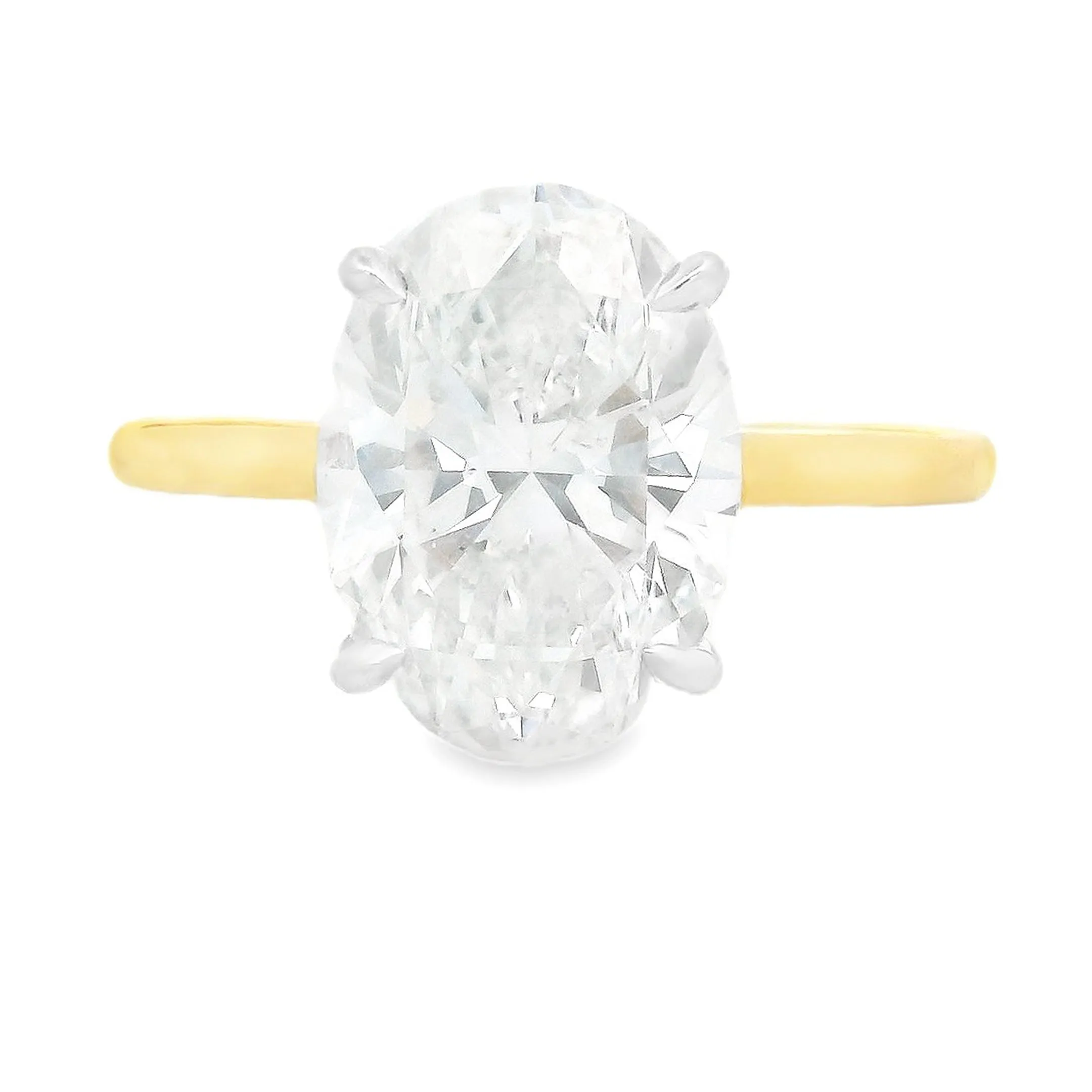 3.10ct 18k Yellow Gold Oval Cut Diamond Engagement Ring