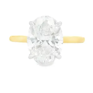 3.10ct 18k Yellow Gold Oval Cut Diamond Engagement Ring