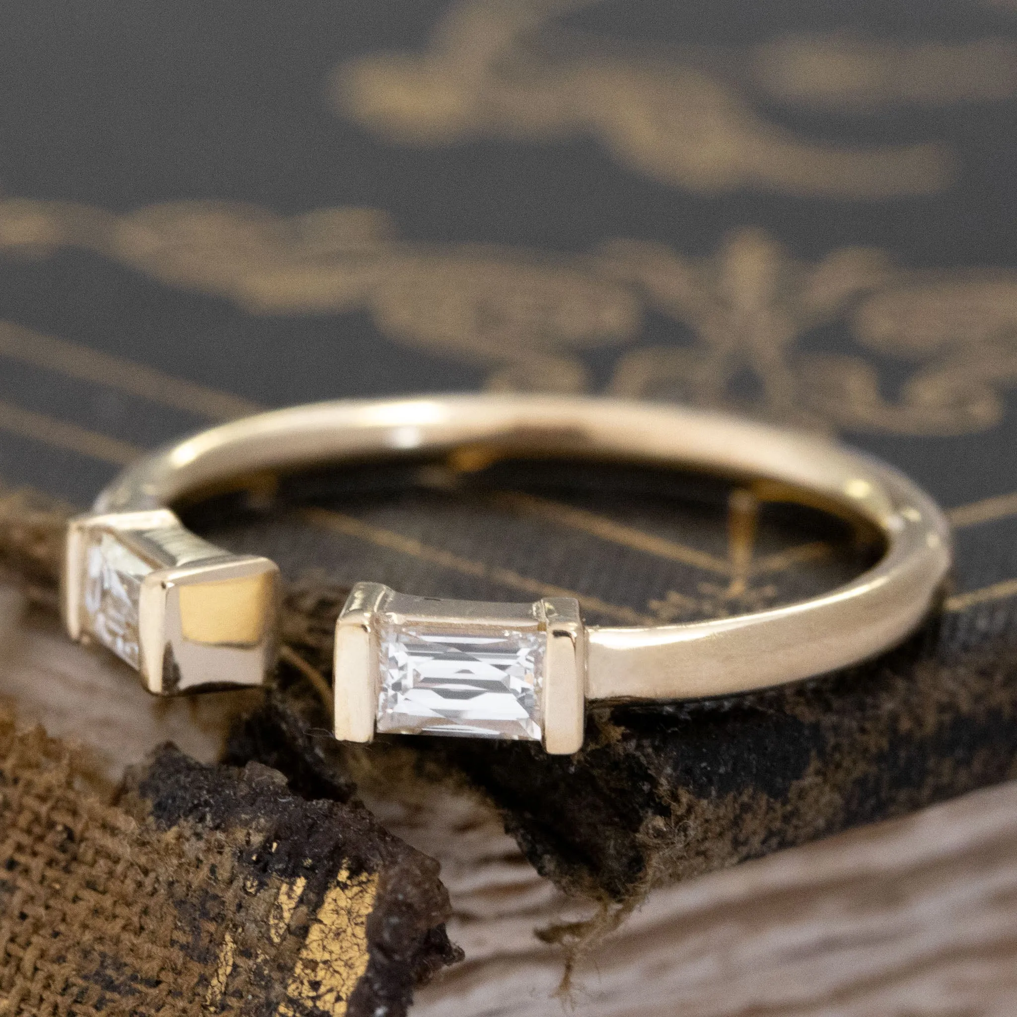 .33ctw Baguette Cut Diamond Twin Stone Ring