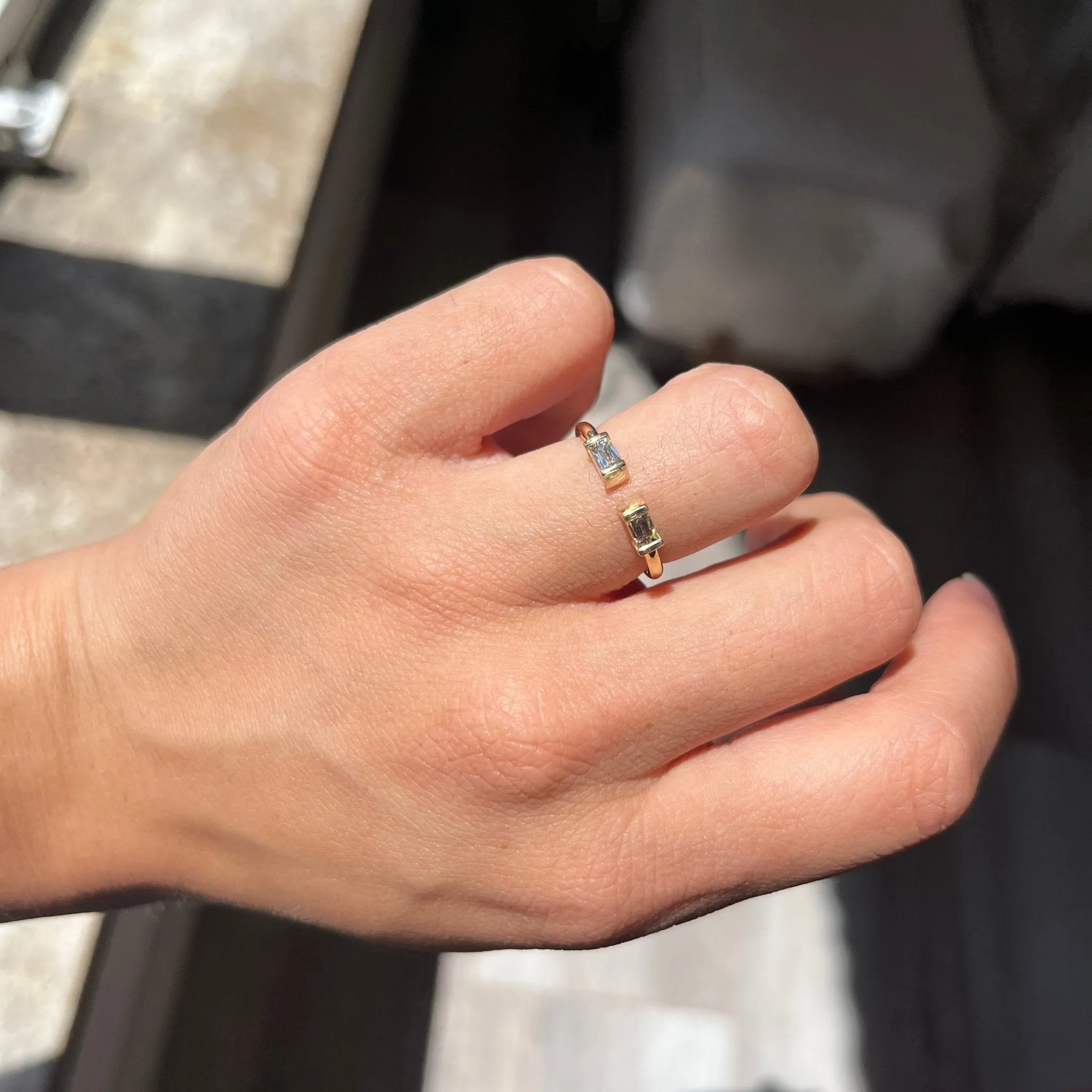 .33ctw Baguette Cut Diamond Twin Stone Ring