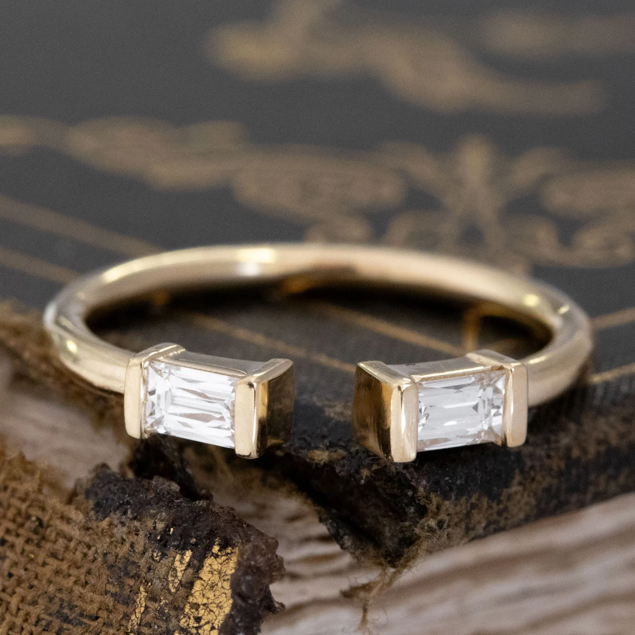 .33ctw Baguette Cut Diamond Twin Stone Ring