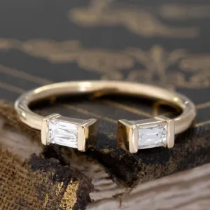 .33ctw Baguette Cut Diamond Twin Stone Ring