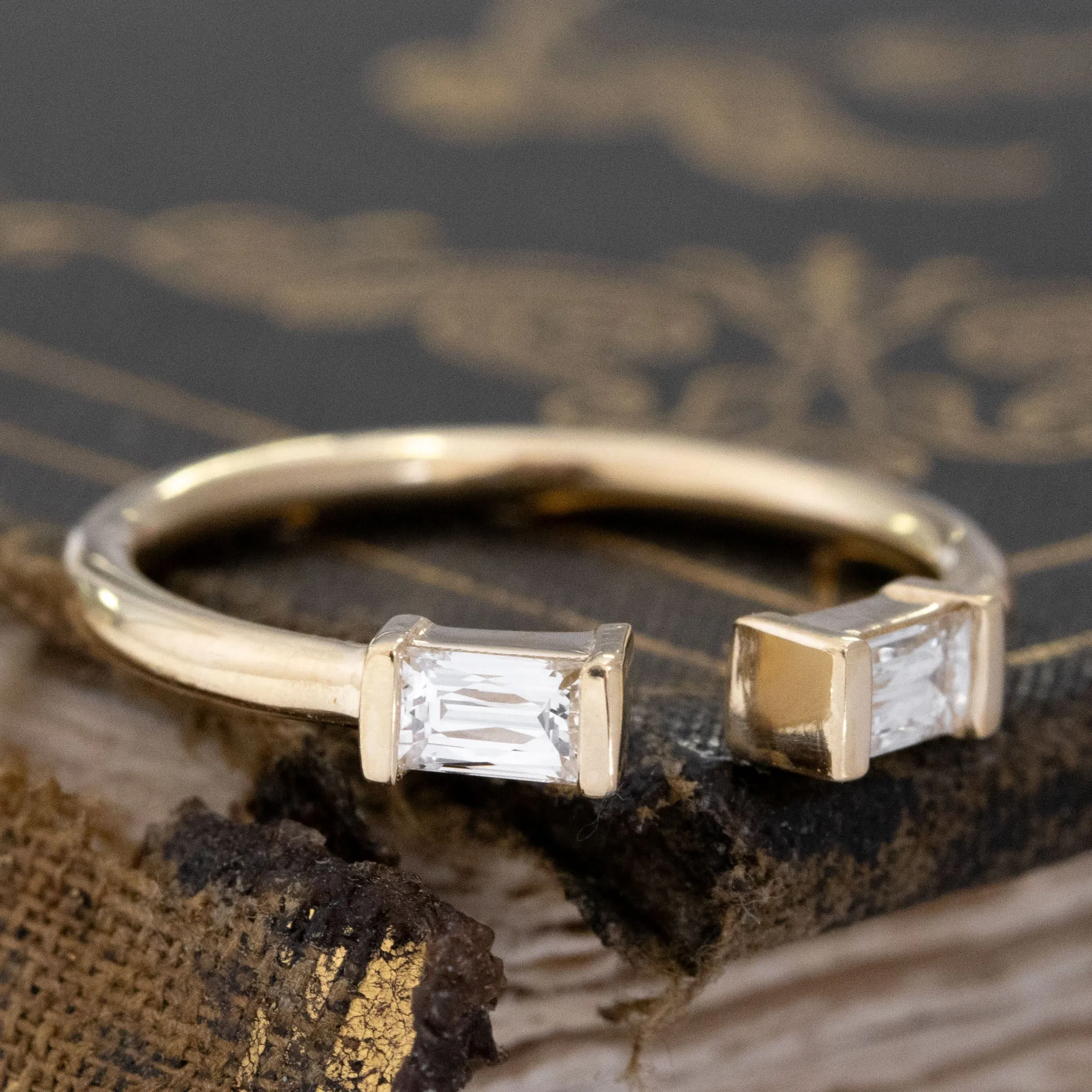 .33ctw Baguette Cut Diamond Twin Stone Ring