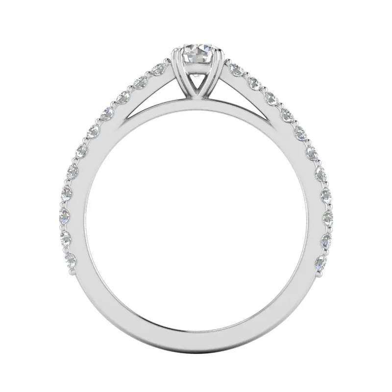 3/4ctw Diamond Engagement Ring in 10k  White Gold (K-L, I2-I3)