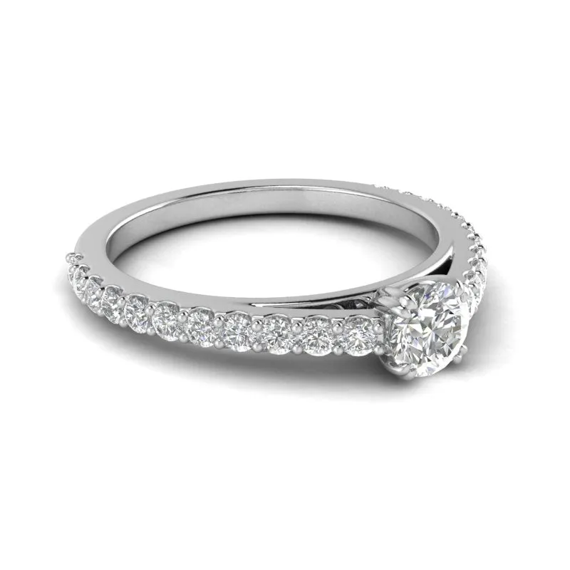 3/4ctw Diamond Engagement Ring in 10k  White Gold (K-L, I2-I3)