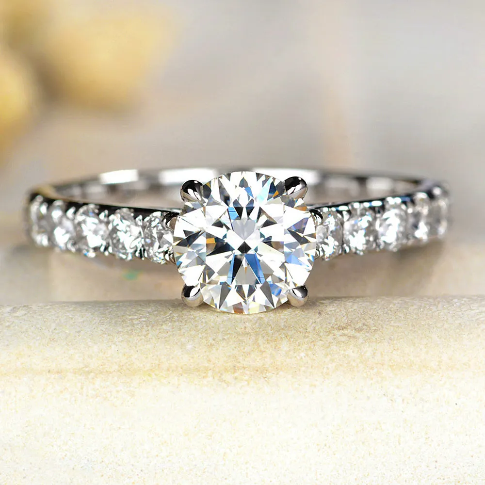 4 Prong GIA Cert Diamond Engagement Ring