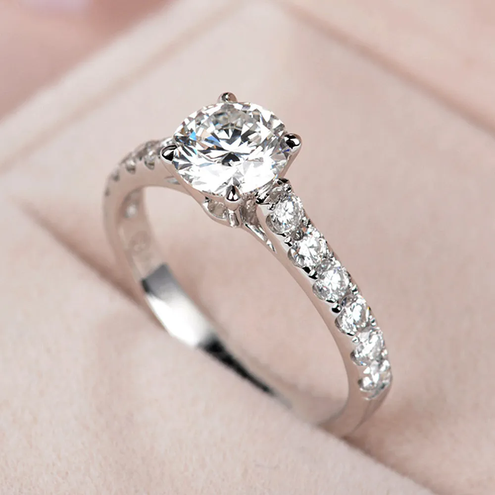 4 Prong GIA Cert Diamond Engagement Ring