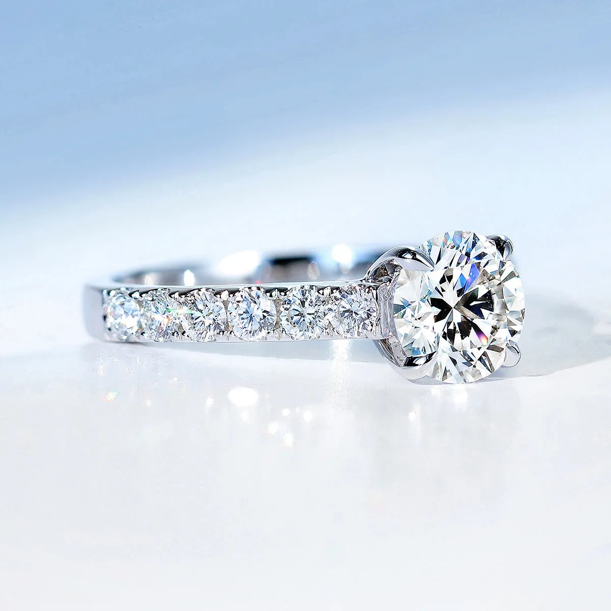 4 Prong GIA Cert Diamond Engagement Ring