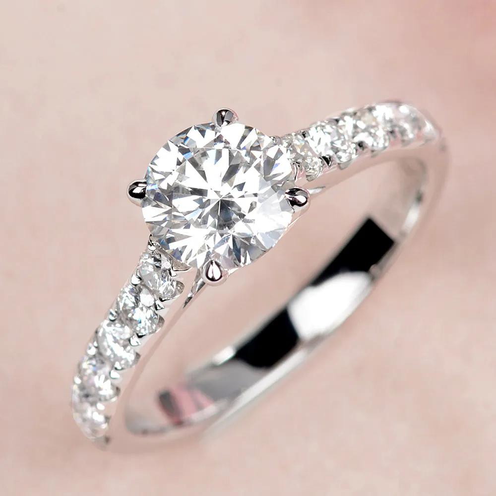 4 Prong GIA Cert Diamond Engagement Ring