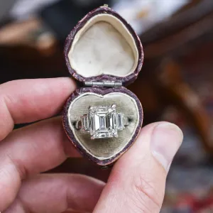 4.01 Carat Emerald Cut Diamond Engagement Ring
