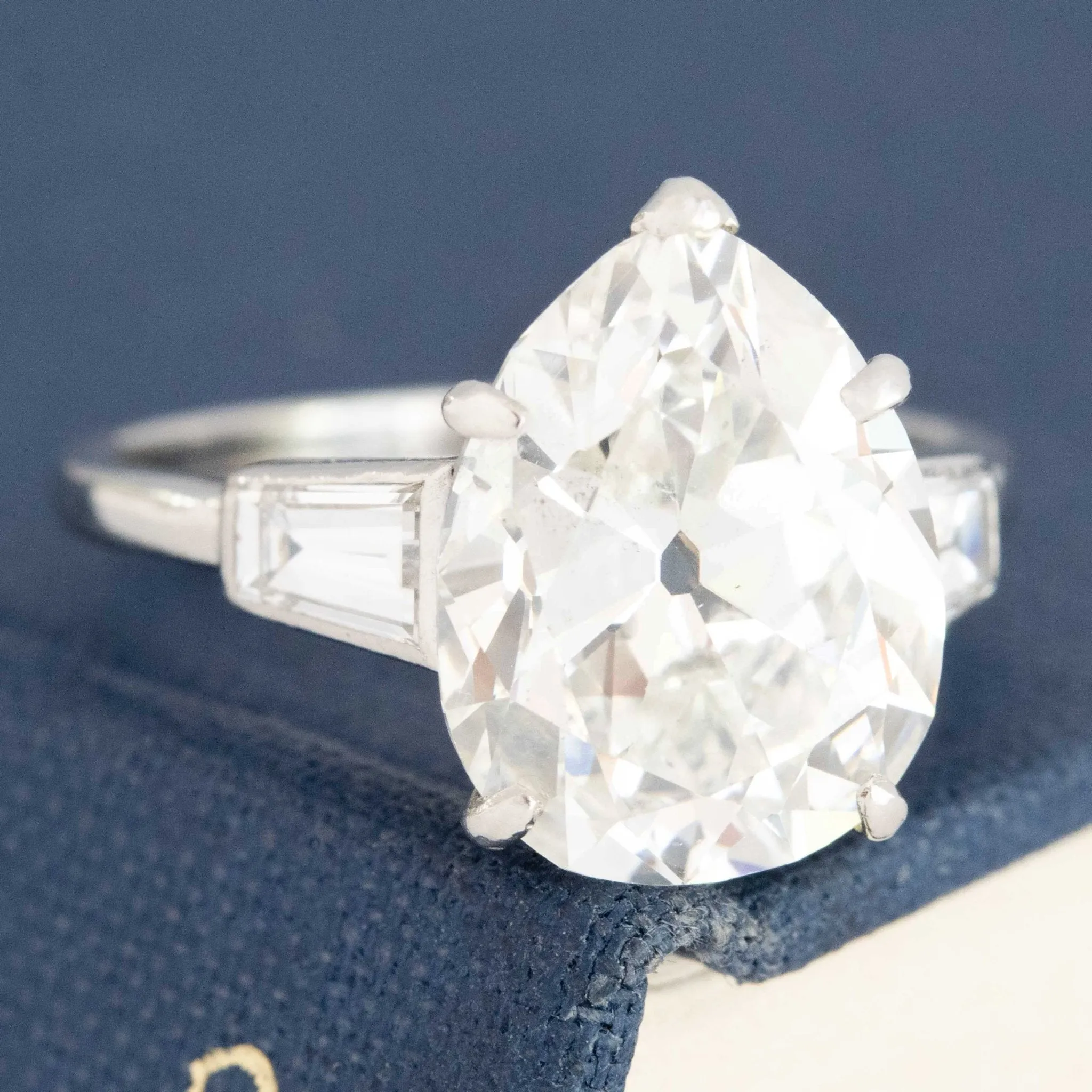 4.63ct Vintage Pear Cut Diamond Ring by Van Cleef & Arpels