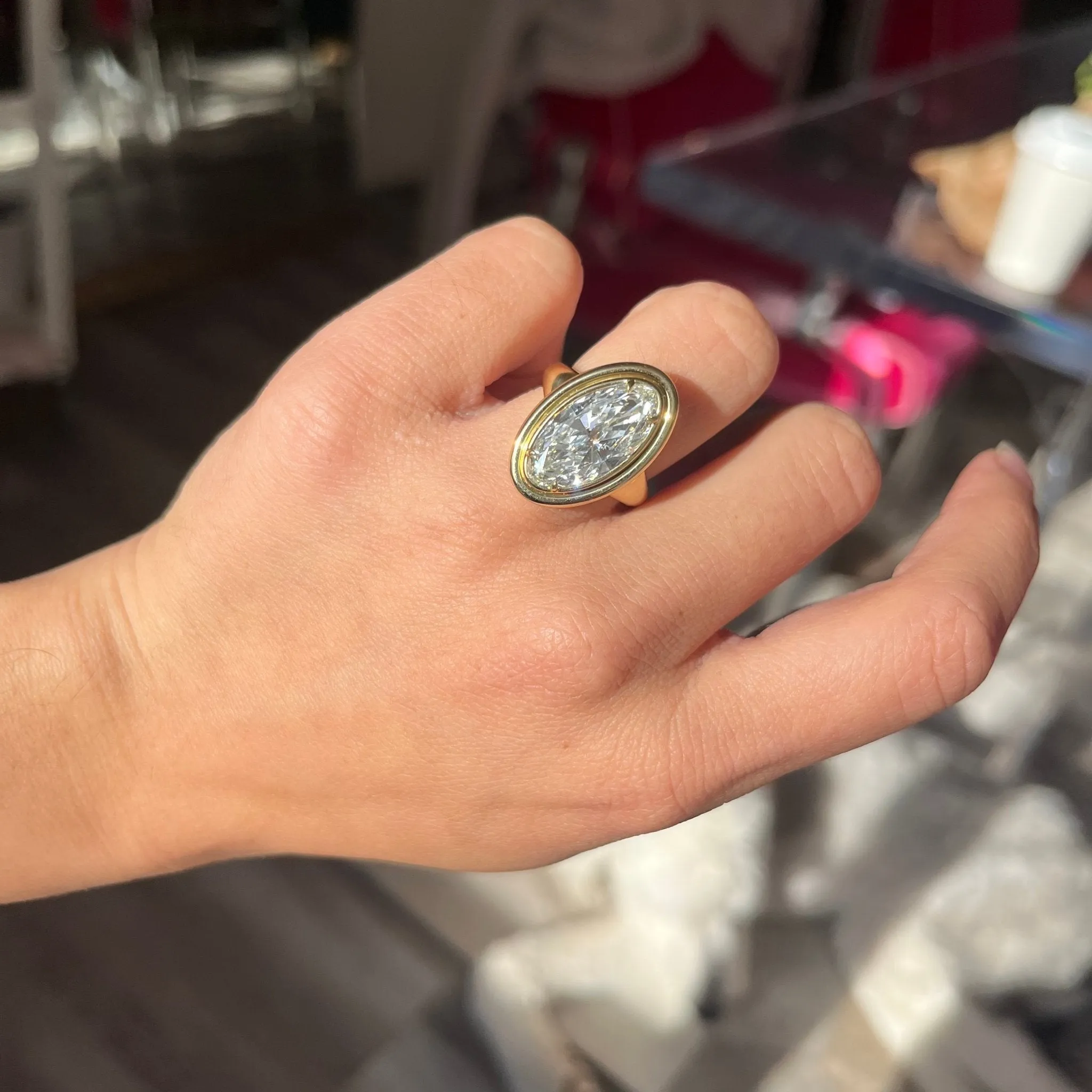 4.75ct Moval Cut Diamond Solitaire, GIA L SI2