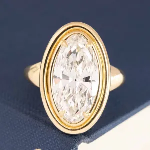 4.75ct Moval Cut Diamond Solitaire, GIA L SI2