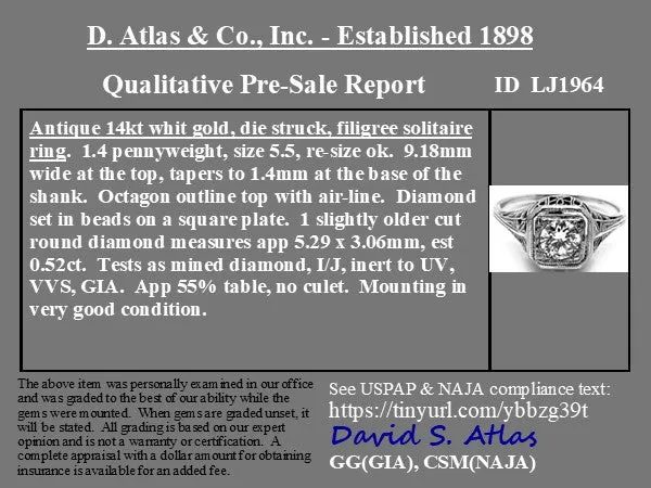 .52ct Transitional Cut Diamond Solitaire