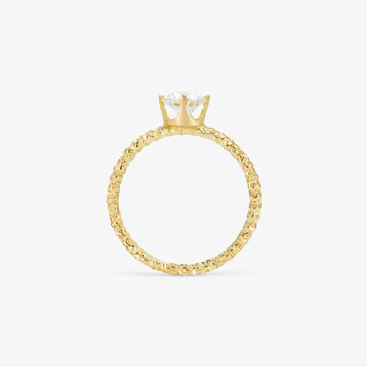 5.6mm White Diamond Homespun Solitaire Ring | R9007W