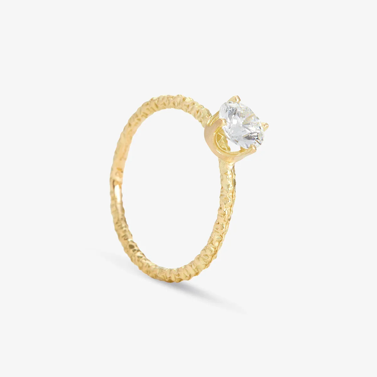 5.6mm White Diamond Homespun Solitaire Ring | R9007W
