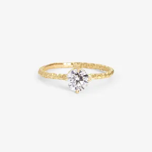 5.6mm White Diamond Homespun Solitaire Ring | R9007W