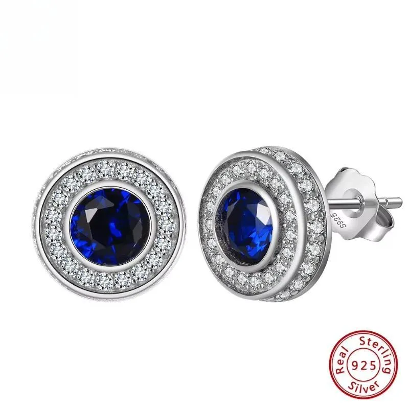 5A Clear CZ Created Sapphire Stud Earrings