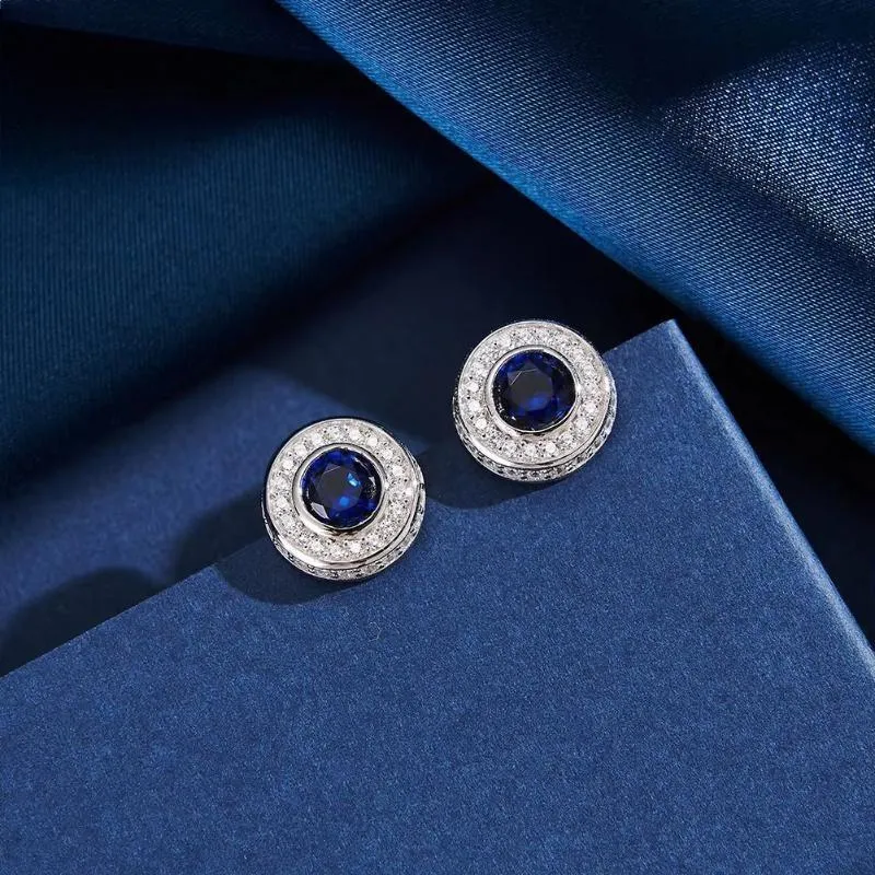 5A Clear CZ Created Sapphire Stud Earrings