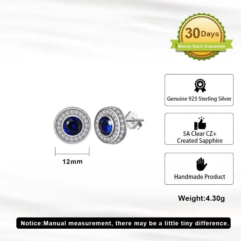 5A Clear CZ Created Sapphire Stud Earrings