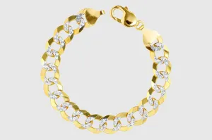 5mm - 16mm Solid Cuban Curb Diamond Cut Bracelet - 10k Yellow Gold