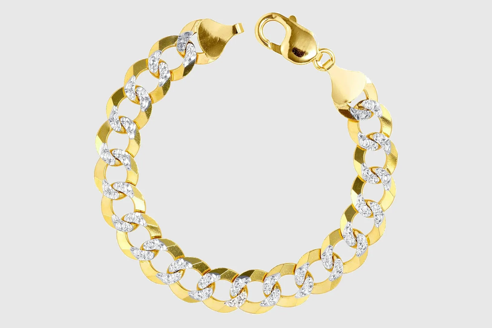 5mm - 16mm Solid Cuban Curb Diamond Cut Bracelet - 10k Yellow Gold