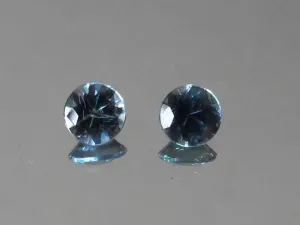 .60 TCW. .30 ct ea., BEAUTIFUL BLUE MATCHING PAIR
