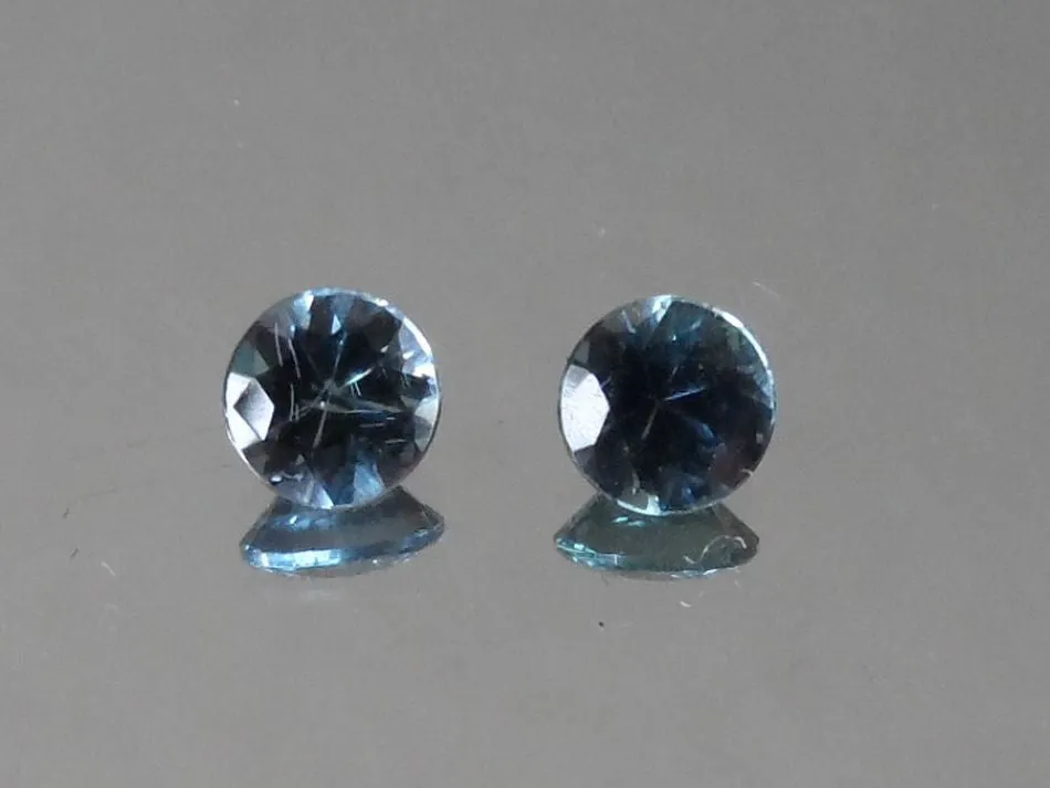 .60 TCW. .30 ct ea., BEAUTIFUL BLUE MATCHING PAIR