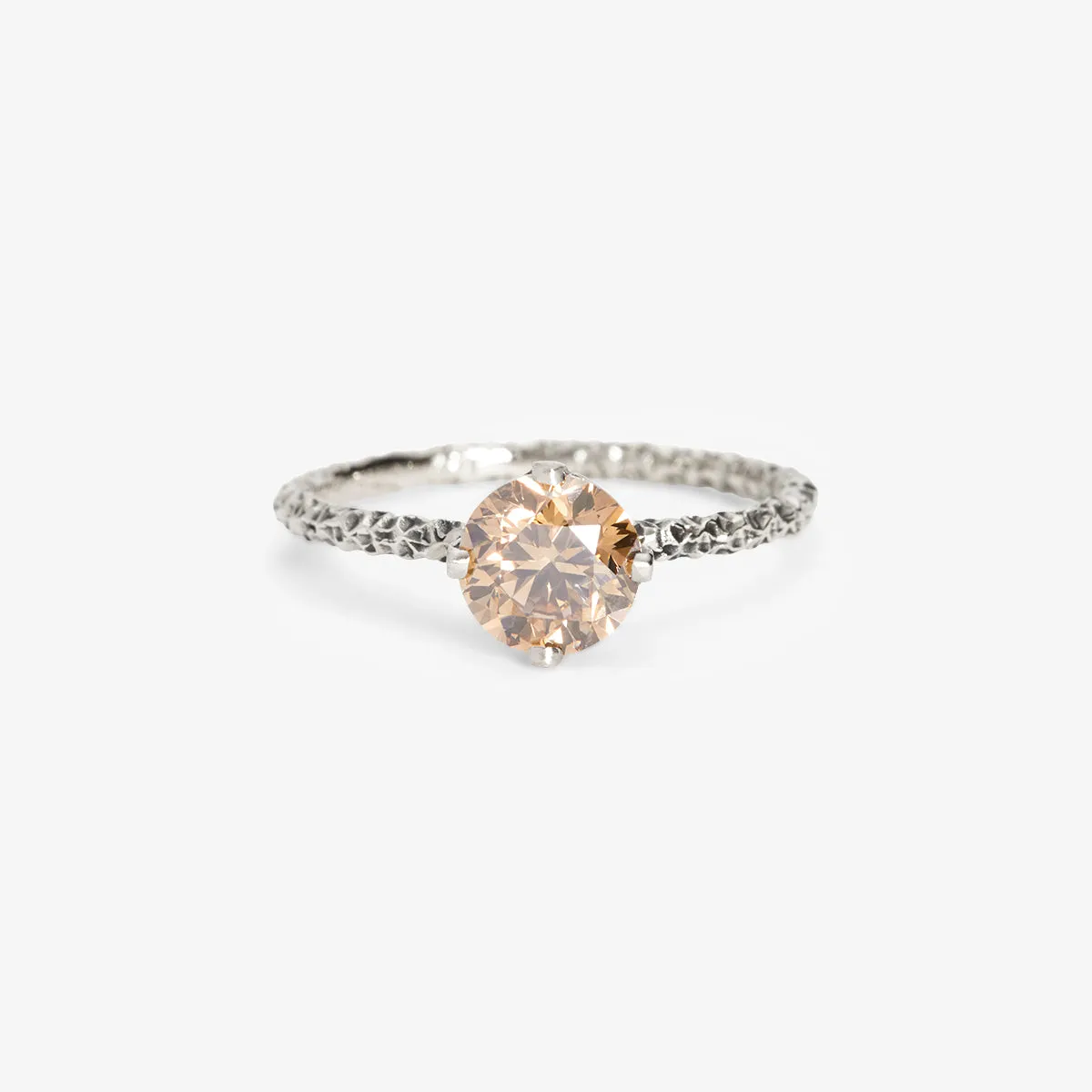 6.5mm Brown Diamond Homespun Solitaire Ring | R9008BR
