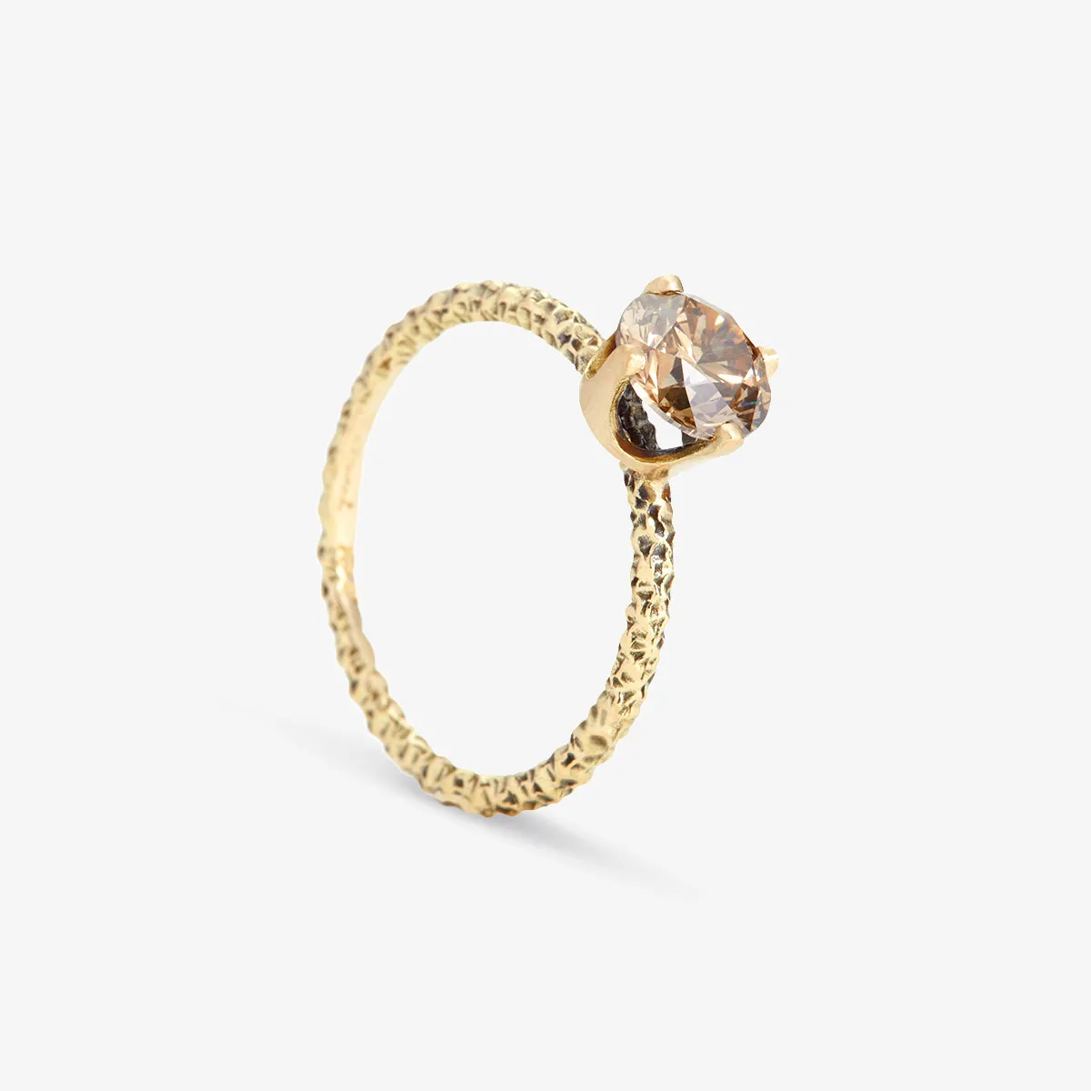 6.5mm Brown Diamond Homespun Solitaire Ring | R9008BR