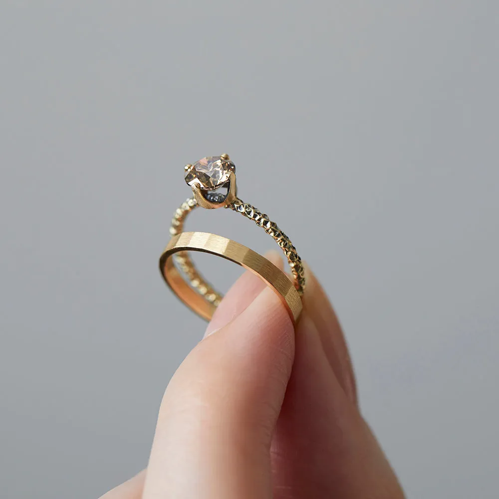 6.5mm Brown Diamond Homespun Solitaire Ring | R9008BR