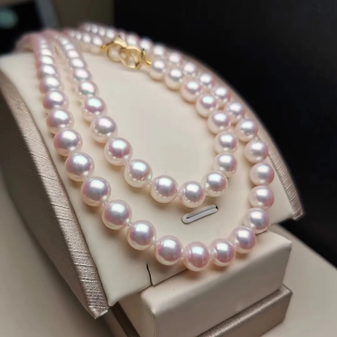 7.0-7.5 mm Japanese Akoya White Pearl Adjustable 24 Inch Matinee Length Necklace