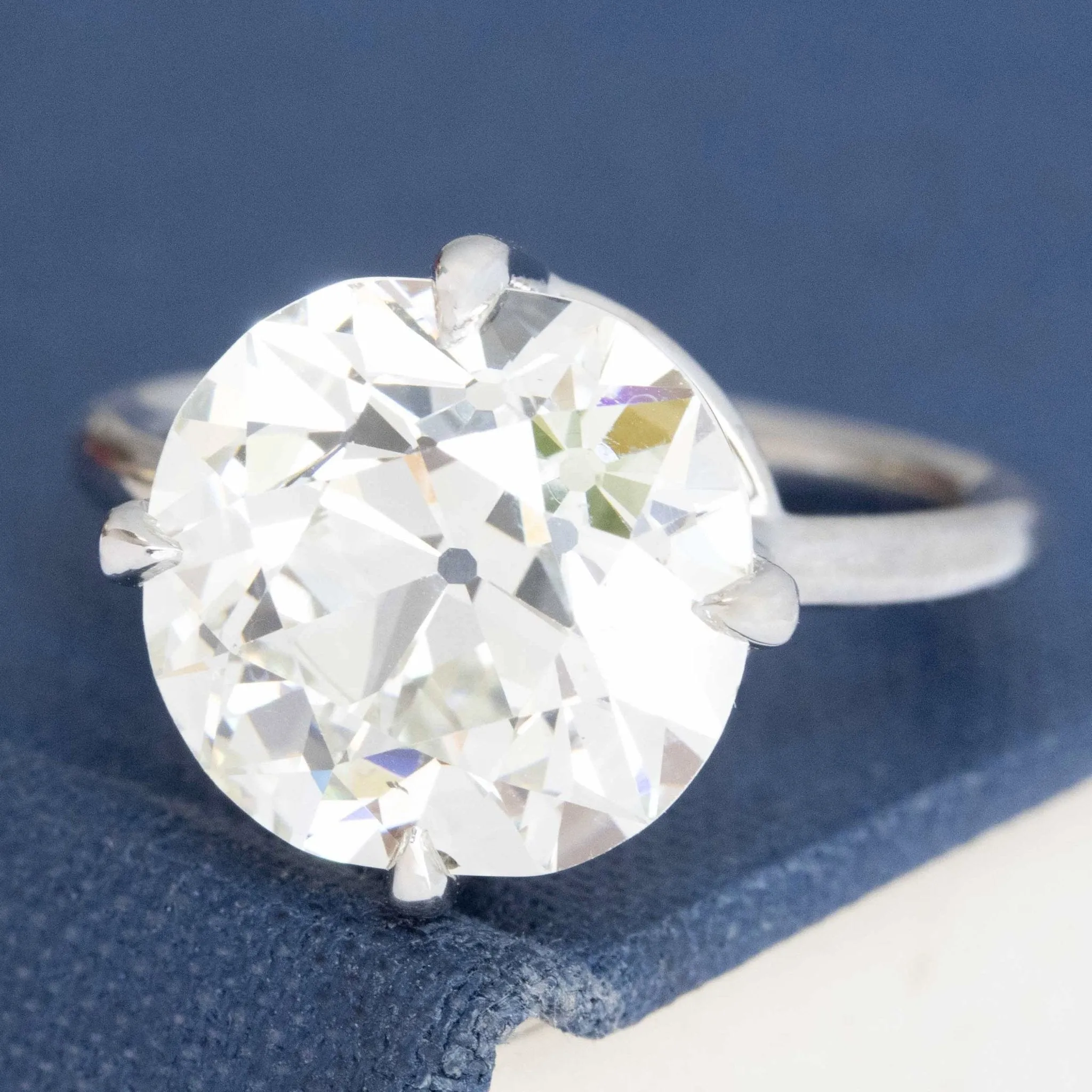 7.10ct Antique Old Mine Cut Diamond Ring