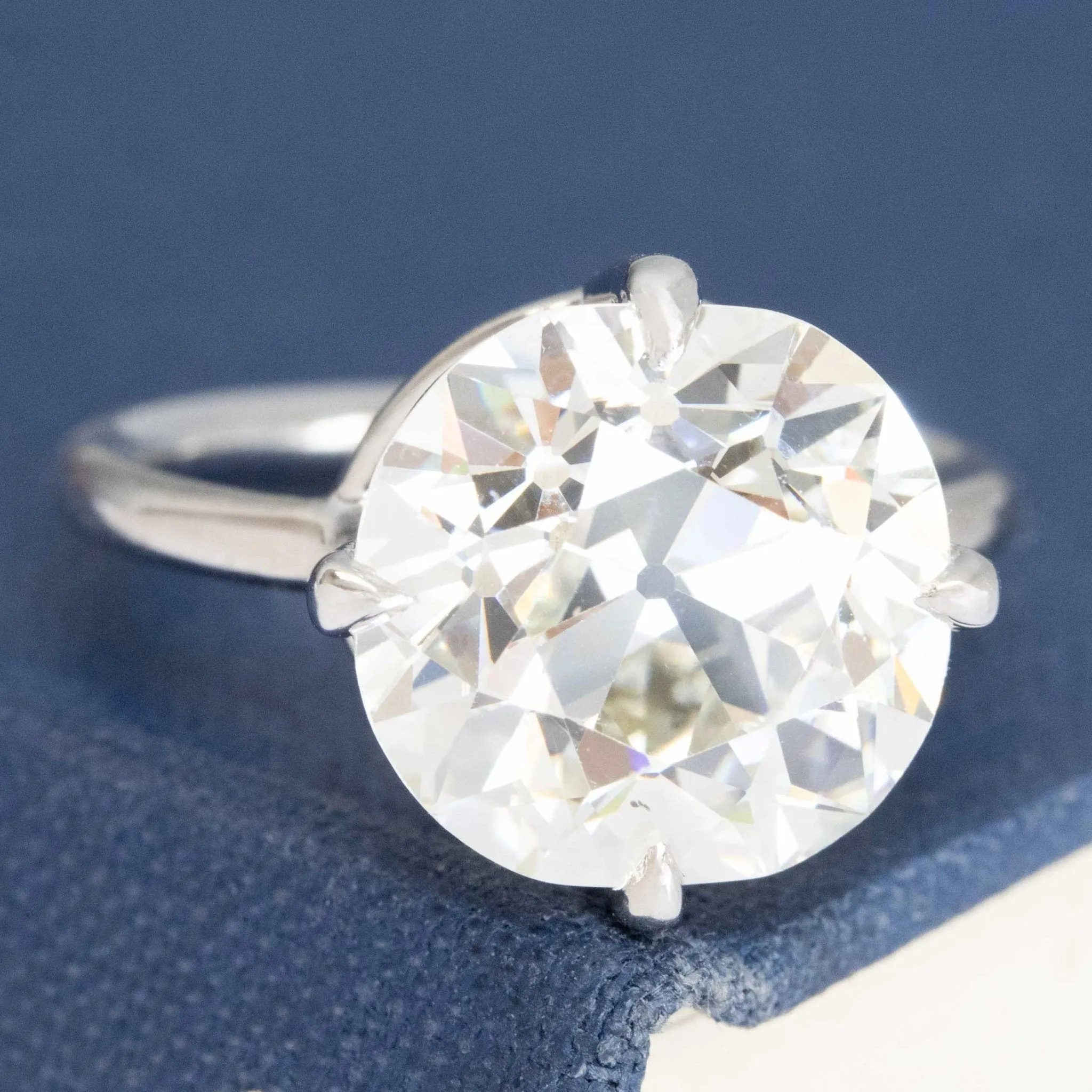 7.10ct Antique Old Mine Cut Diamond Ring