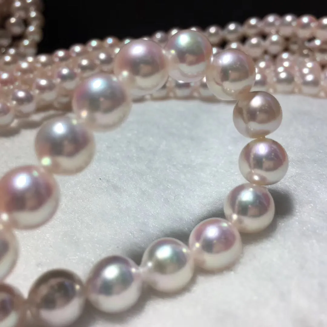 8.0-8.5 mm Japanese Akoya Cultured Pearl Necklace in White
