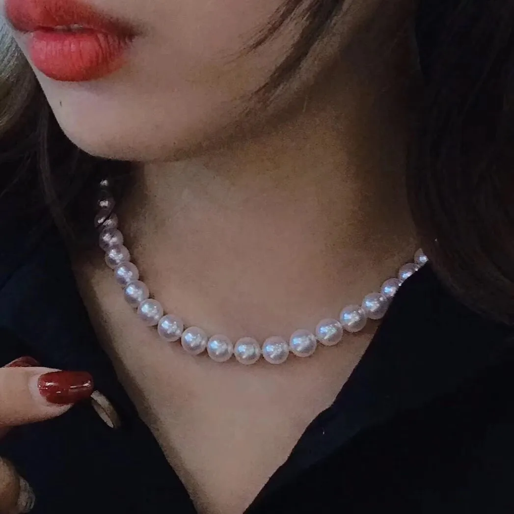 8.0-8.5 mm Japanese Akoya Cultured Pearl Necklace in White